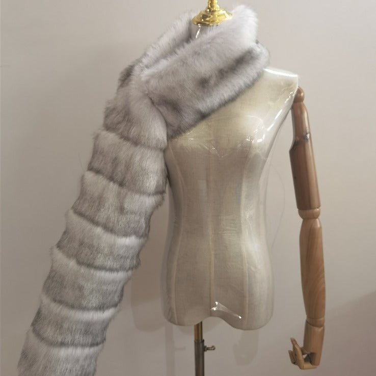 Women's Fur Fox Shawl Imitation Long Sleeve Coats