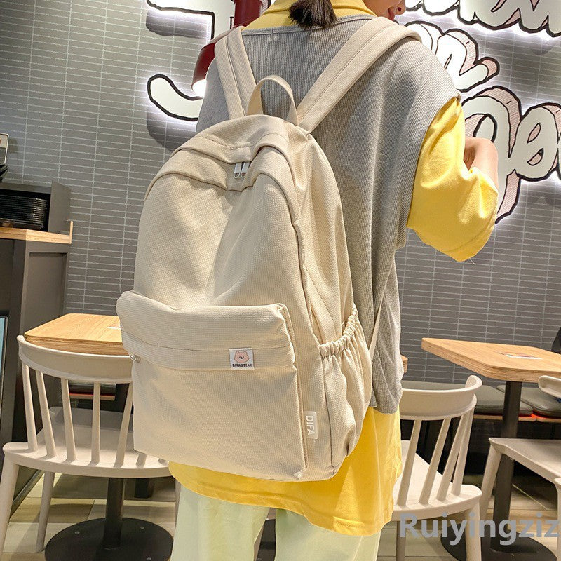 Female Korean Junior High Cute Solid Color Backpacks
