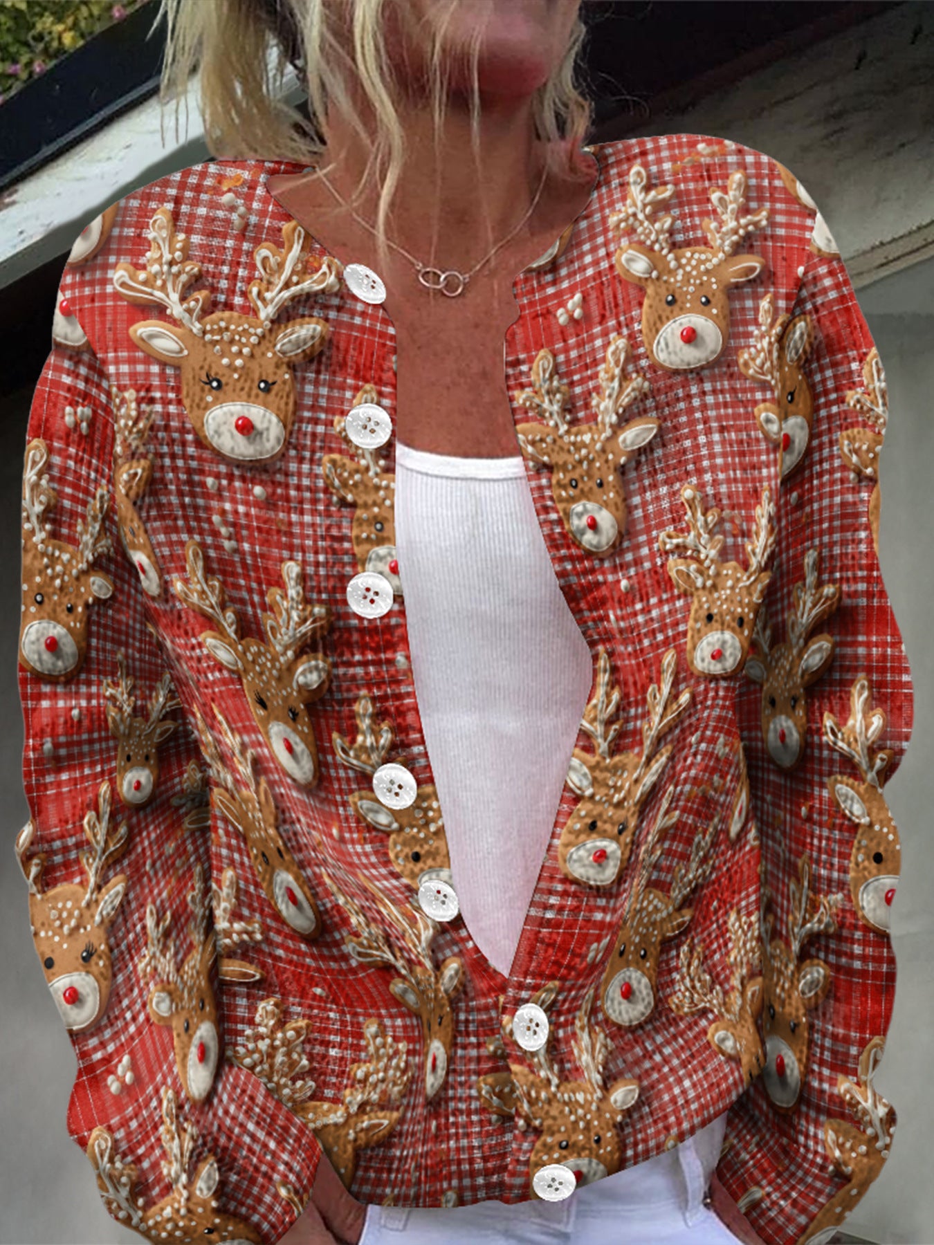 Glamorous Winter Single-breasted Christmas Warm Button Sweaters