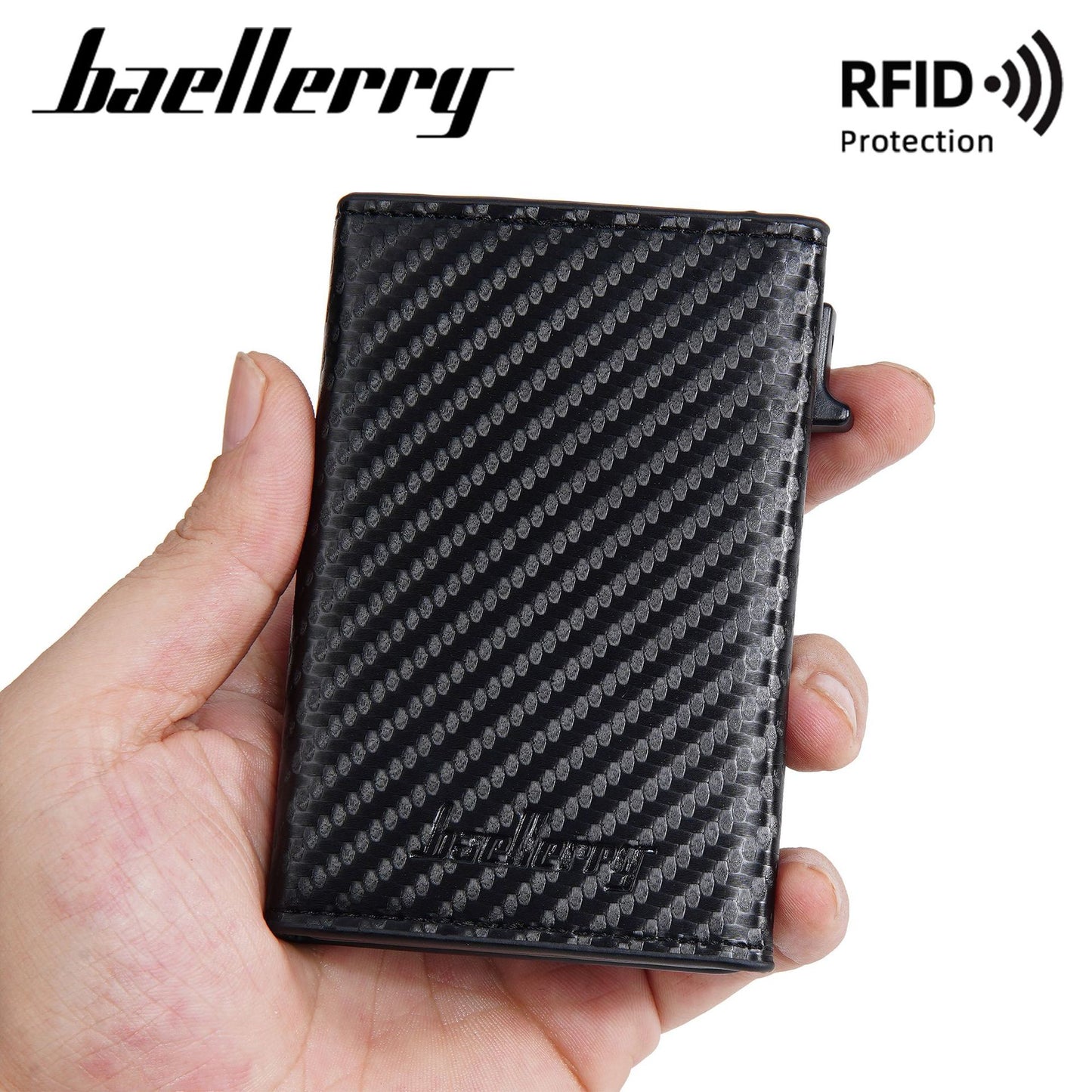 Men's Carbon Fiber Multiple Slots Automatic Pop-up Card Holder
