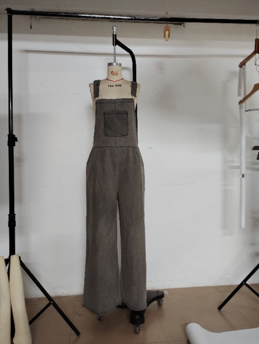 Women's Summer Loose Side Pocket Sleeveless Denim Jeans