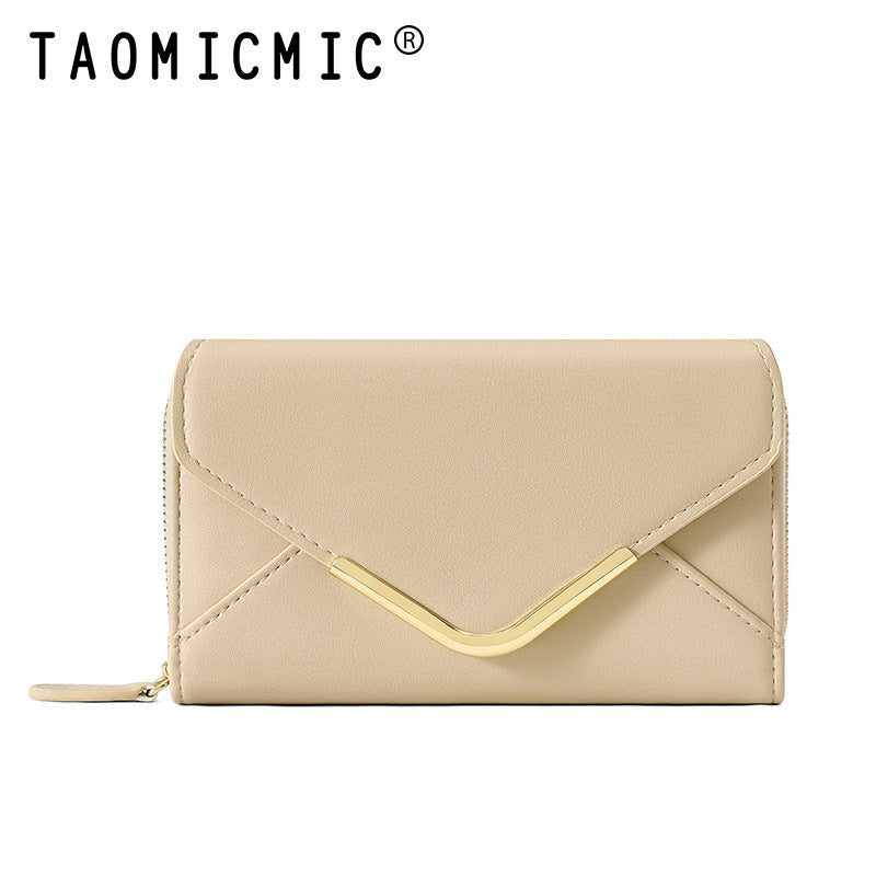 Women's High-grade Envelope Zipper Minimalist Multiple Slots Ladies Wallets