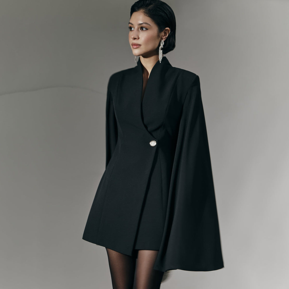 Elegant Cape Slimming Dating Workplace Dress Dresses