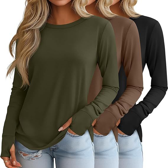 Women's Autumn Round Neck T-shirt Temperament Commute Blouses