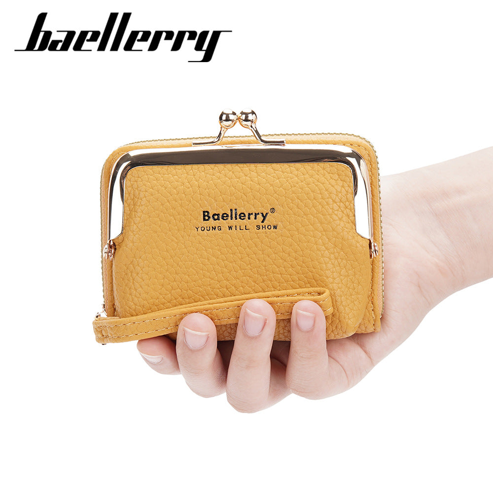 Women's Portable Zipper Expanding Mini Mouth Ladies Wallets