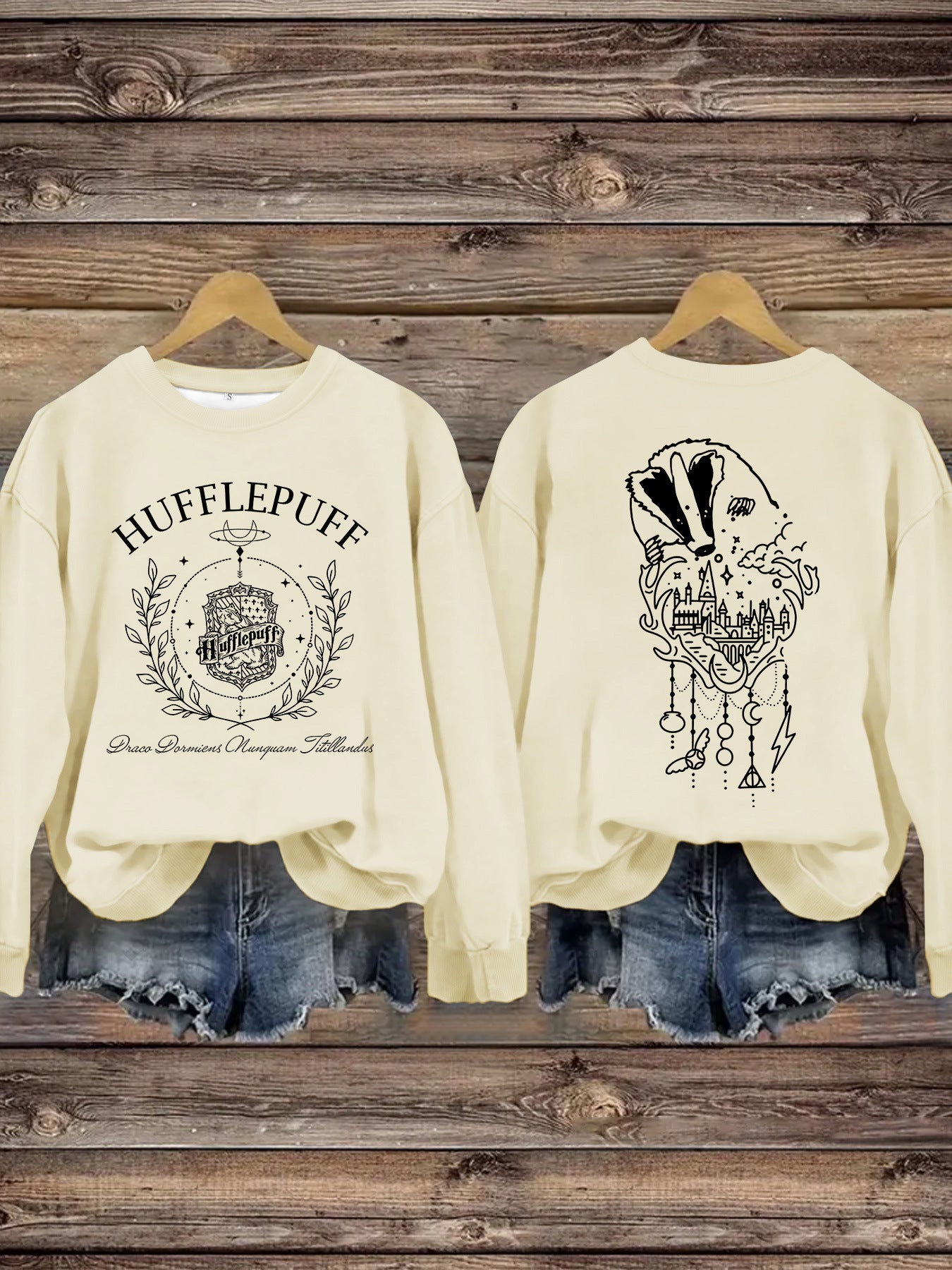Printed Loose Base Long Sleeve Large Sweaters