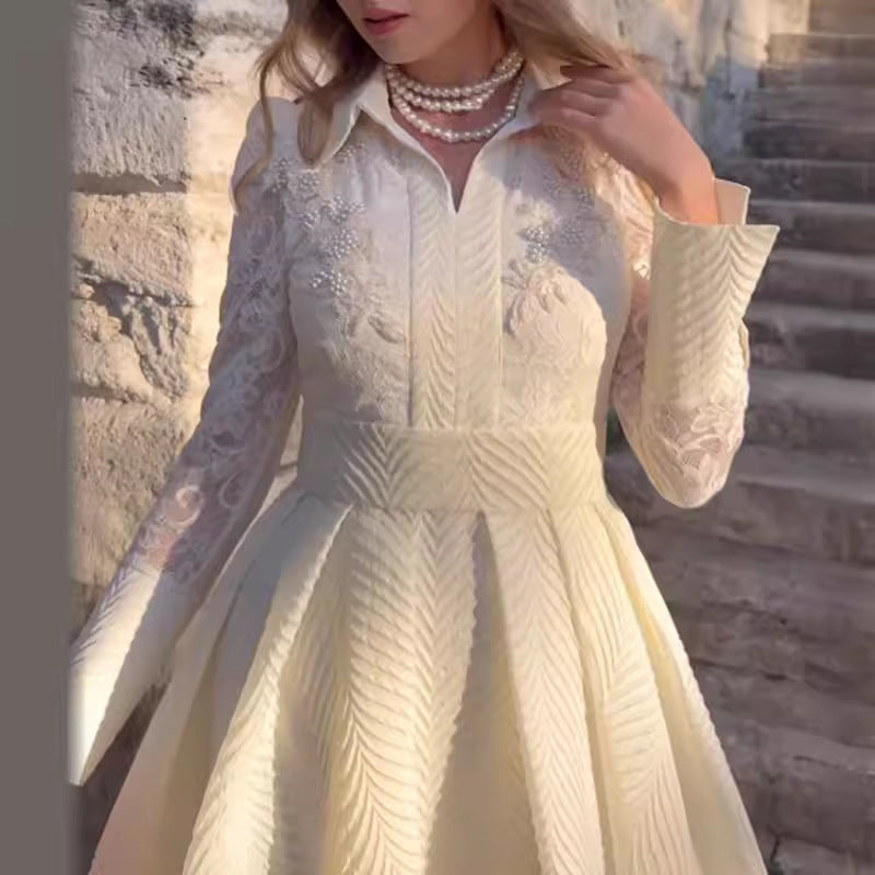 French Style Retro Long Sleeve Fashion Wedding Dresses