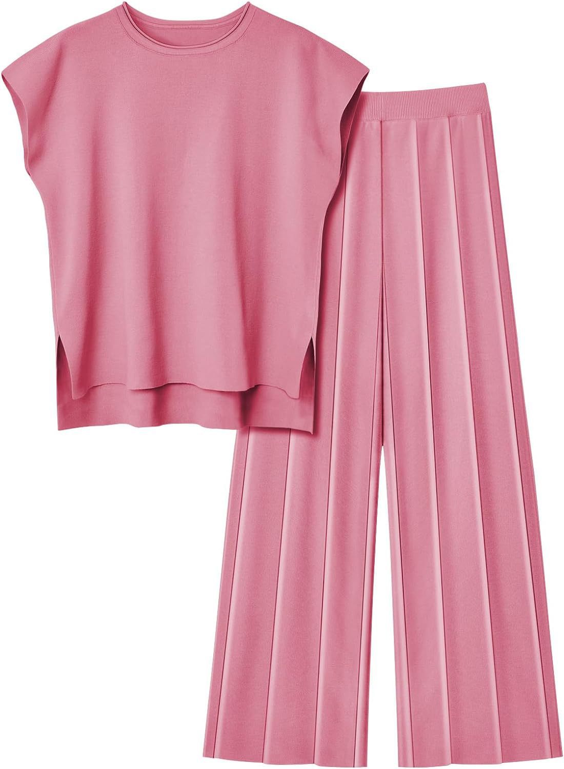 Women's Knit Casual Sleeveless Two-piece Set Suits