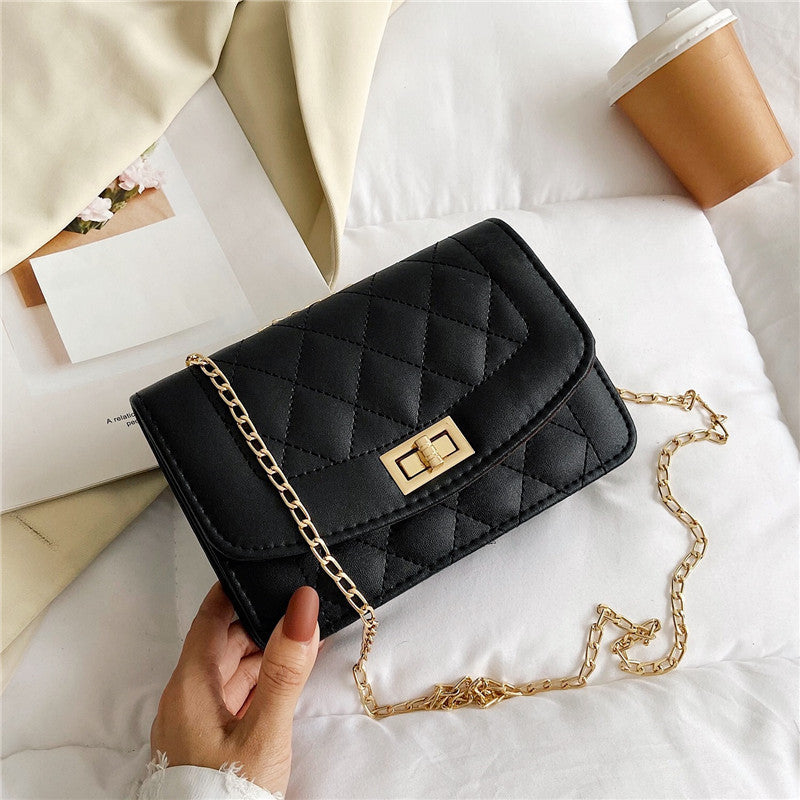 Women's Single Fashion Embroidery Thread Rhombus Street Shoulder Bags