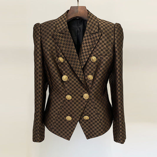 Early Spring Fashion Lion Double-breasted Slim Blazers