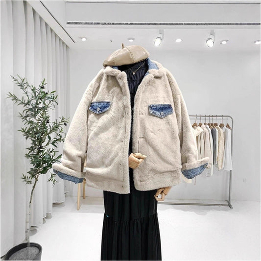 Women's Blue Denim Winter Fashionable Cotton Design Jackets