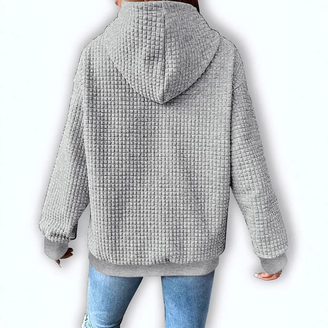 Women's Hooded Long Sleeve Fleece Pullover Highland Cow Women's Sweater, Sweater