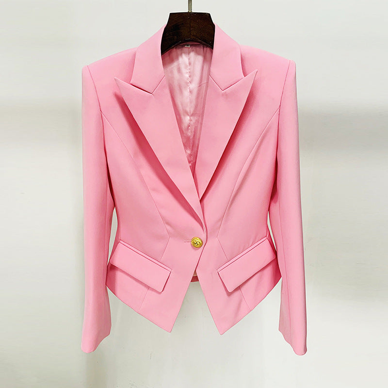 Quality Fashion One Button Lion Buckle Slim Blazers