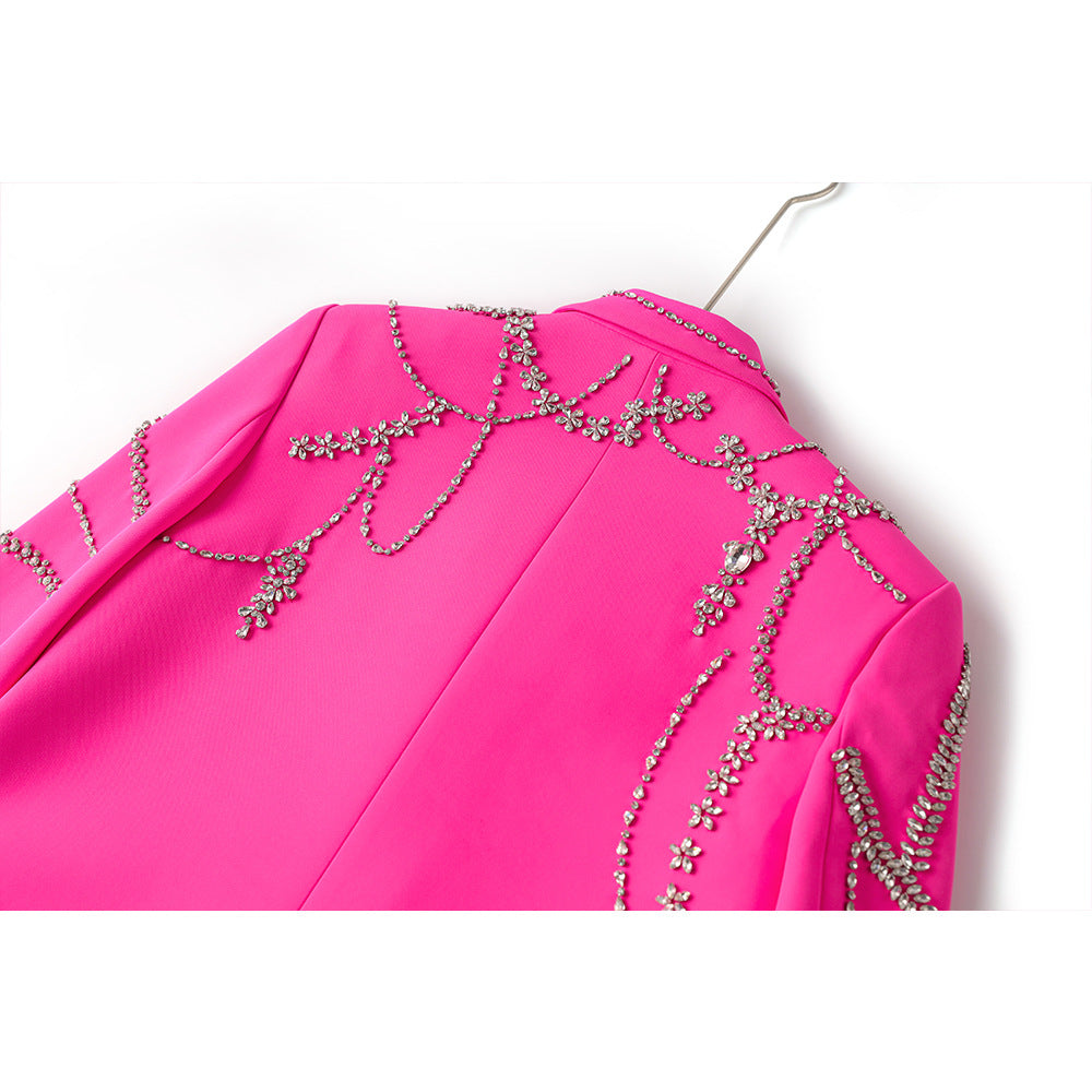 Style Super Beaded Business Dress Rose Dresses