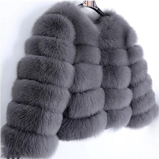 Fur Imitation Fox Stitching Winter Thickened Coats