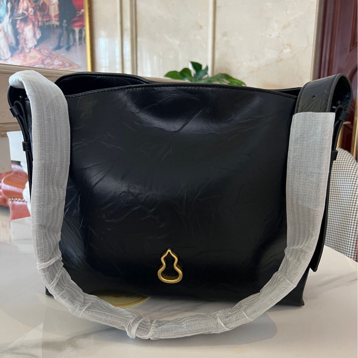 Women's Cotton Gourd Commuter Half Slope Armpit Bags