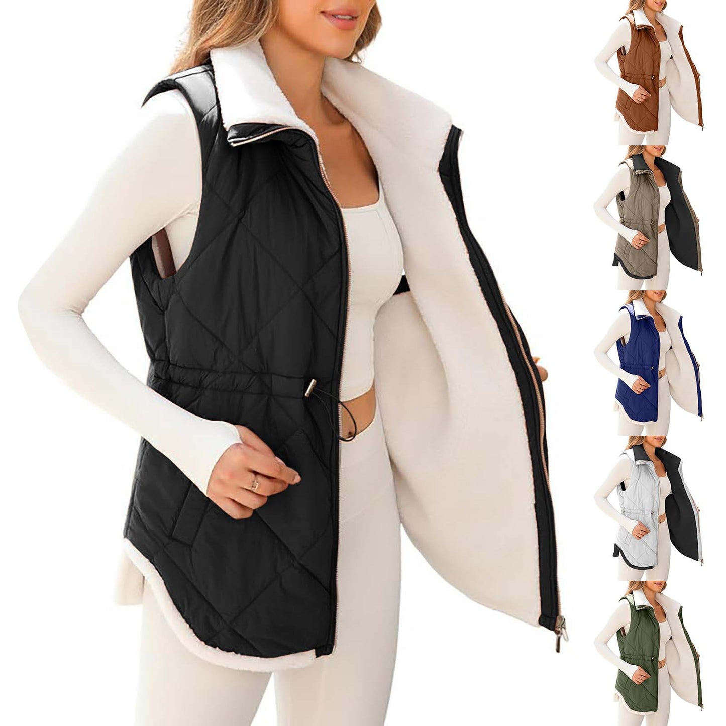 Women's Durable Mid-length Street Hipster Casual Vests