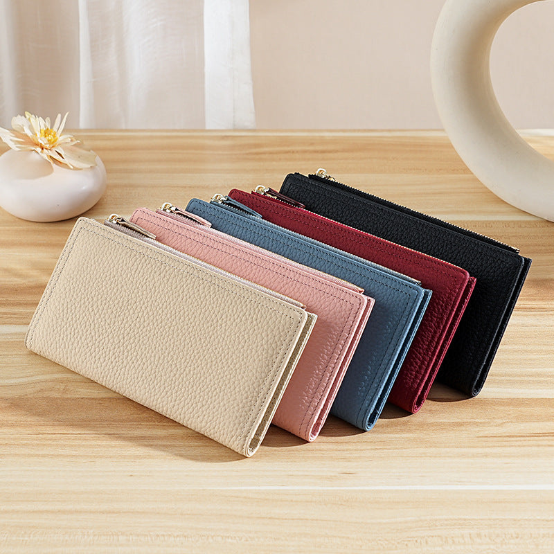 Litchi Pattern Leather Large Capacity Multiple Ladies Wallets