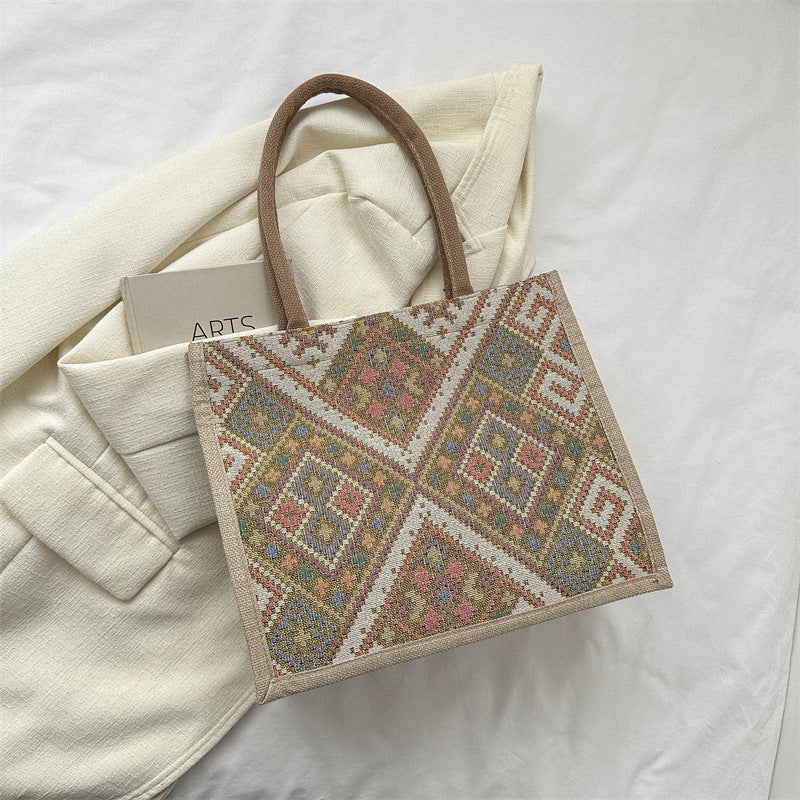 Women's Large Capacity Commuter Fashion Ethnic Style Shoulder Bags