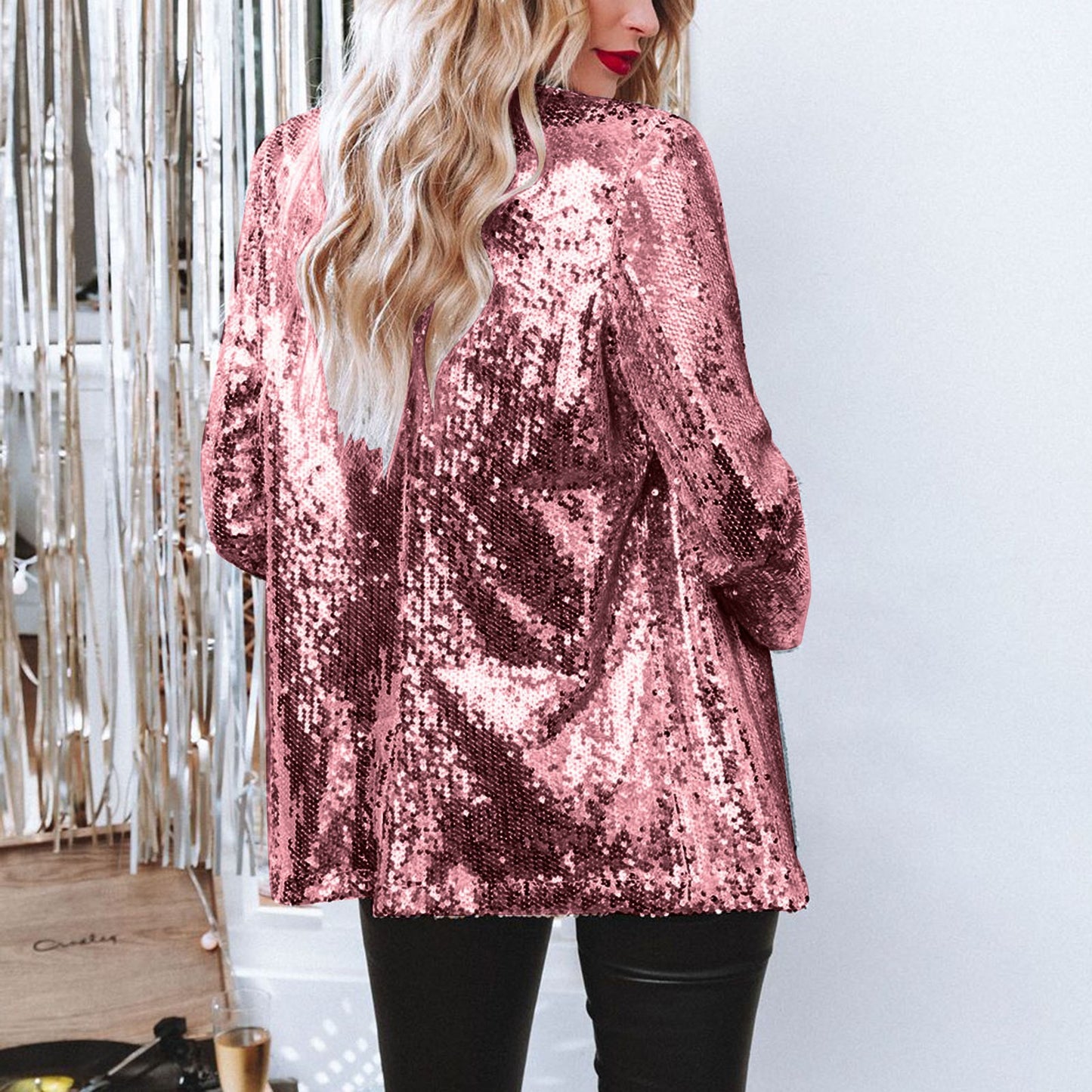Women's Casual Sequin Sequined Long Sleeve Graceful Coats