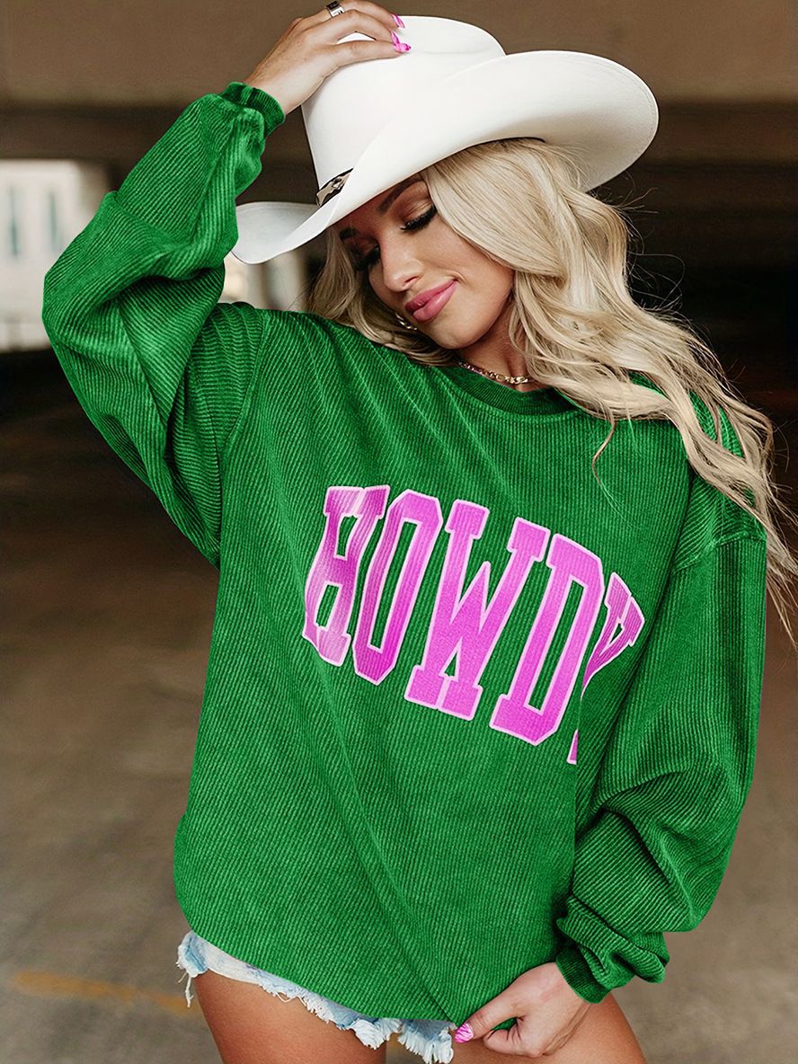Women's Casual Sweatshirt Solid Color Loose Round Neck Pullover Long Women's Sweater, Sweater