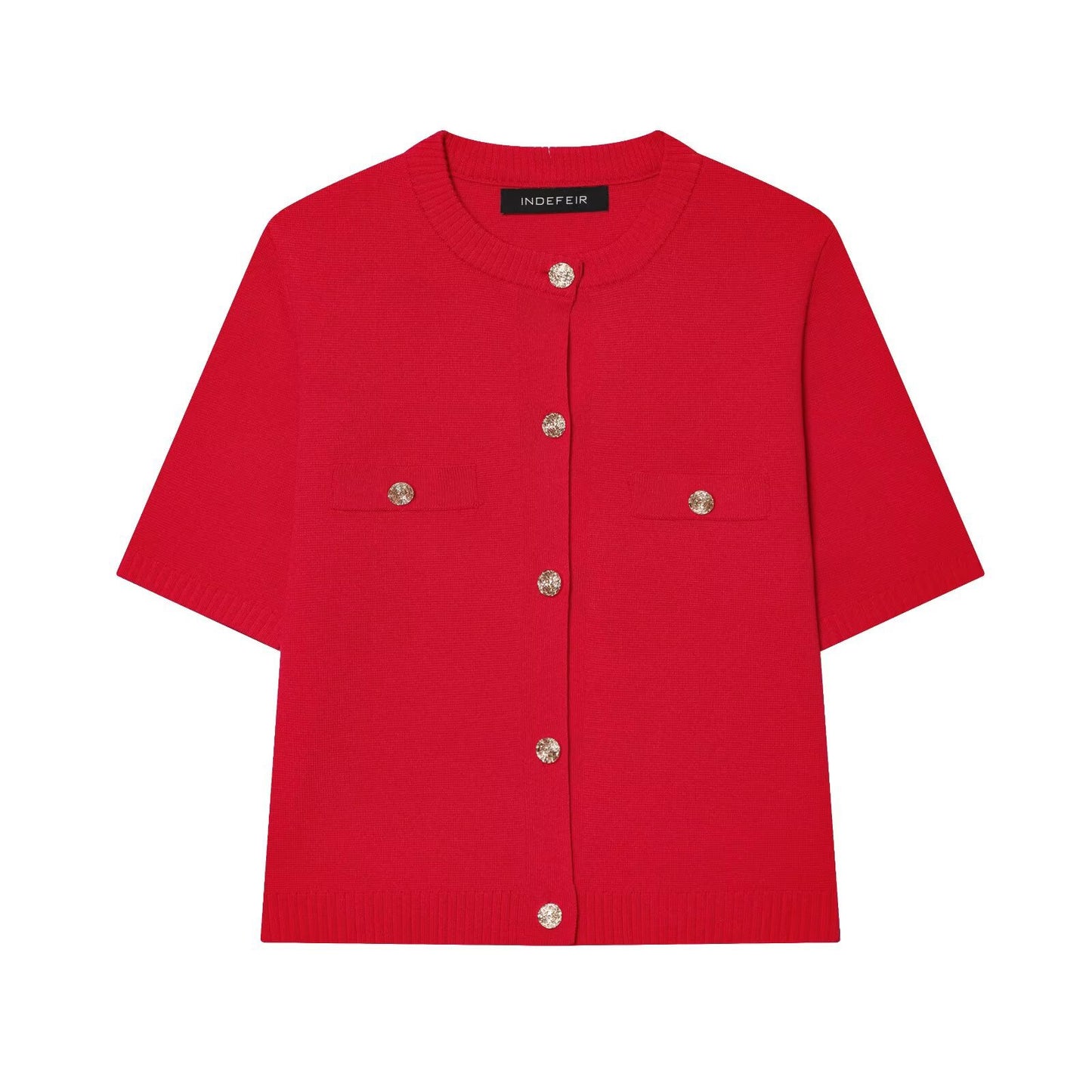 Women's Homemade Western Style Fashion Short-sleeved Knitted Knitwear