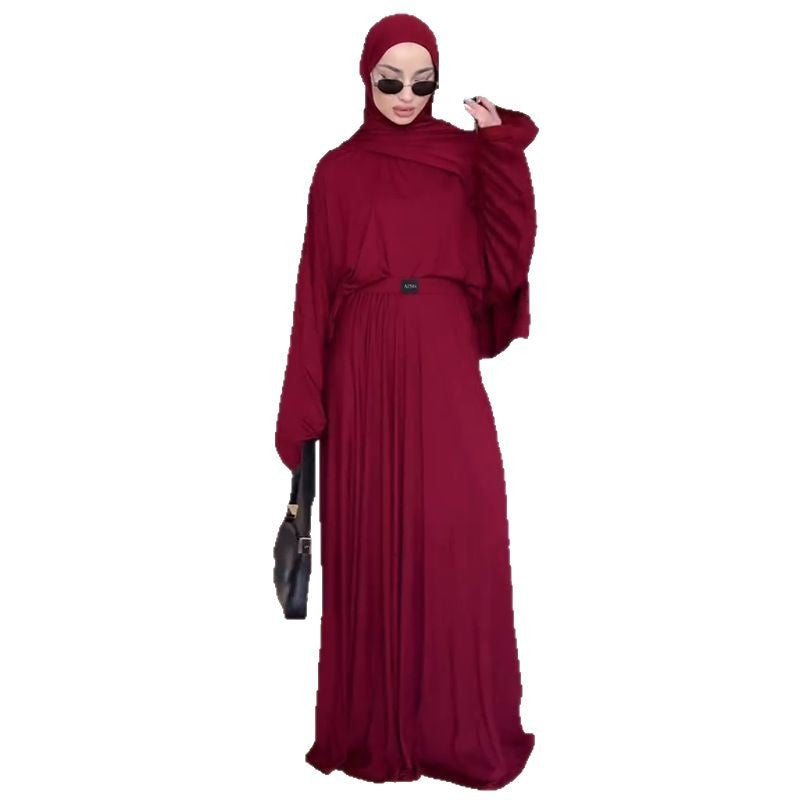 Women's Spring Solid Color Long-sleeved Pleated Dress Suits