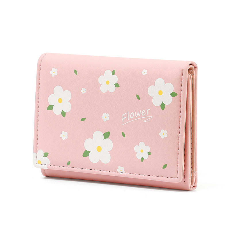 Women's Short Type Simple Creative Cute Flowers Ladies Wallets