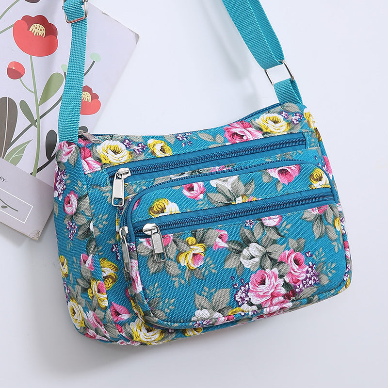 Women's Canvas Printing Mother Large Capacity Leisure Crossbody Bags