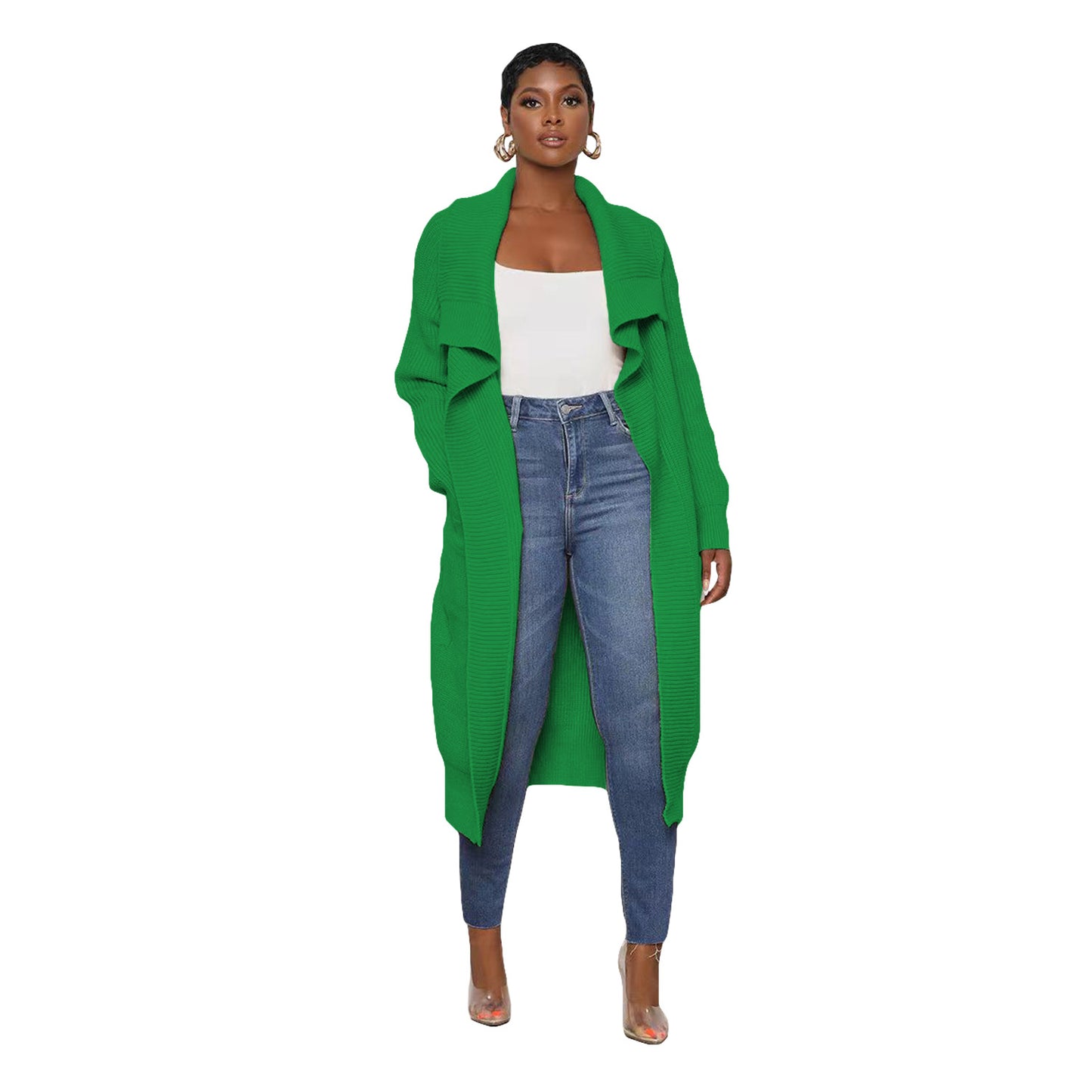 Women's Casual Solid Color Long Knitted Sweaters