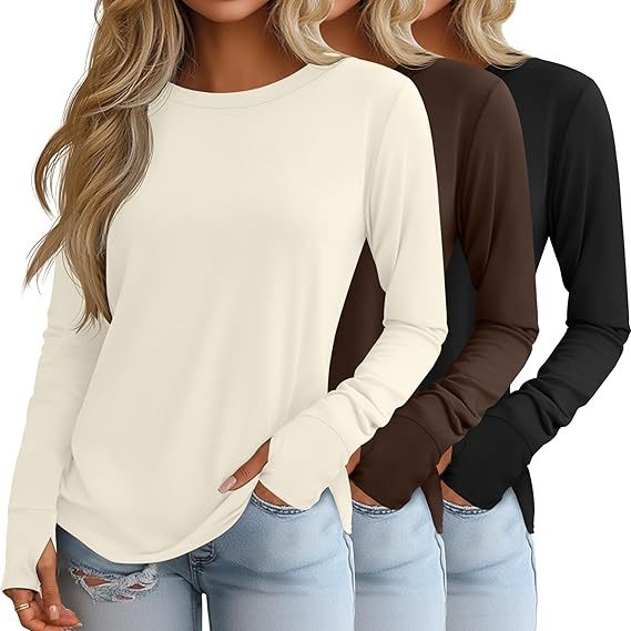 Women's Autumn Round Neck T-shirt Temperament Commute Blouses