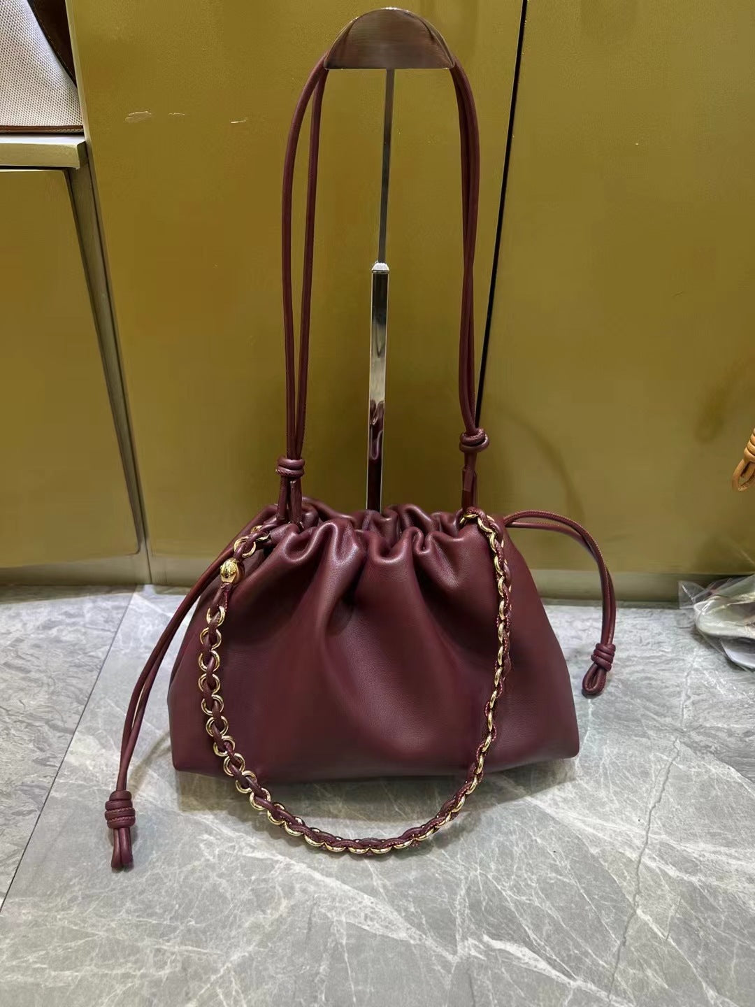 Women's Advanced Pleated Cloud Chain Underarm Genuine Bags