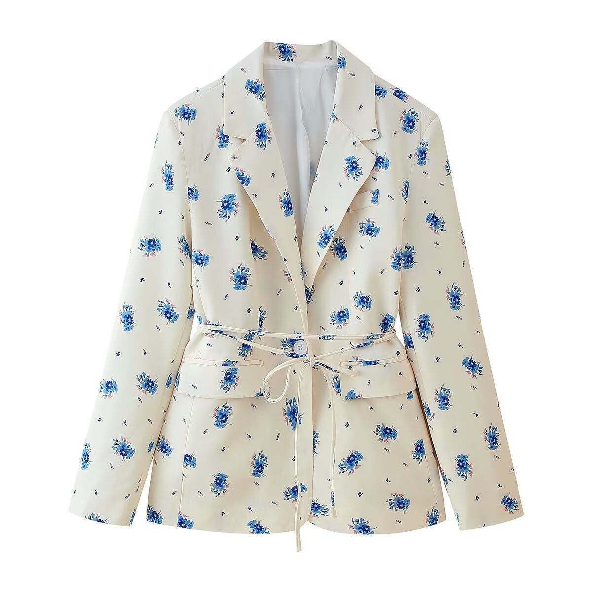 Women's Charming Stylish Two-color Printing Lapel Coats