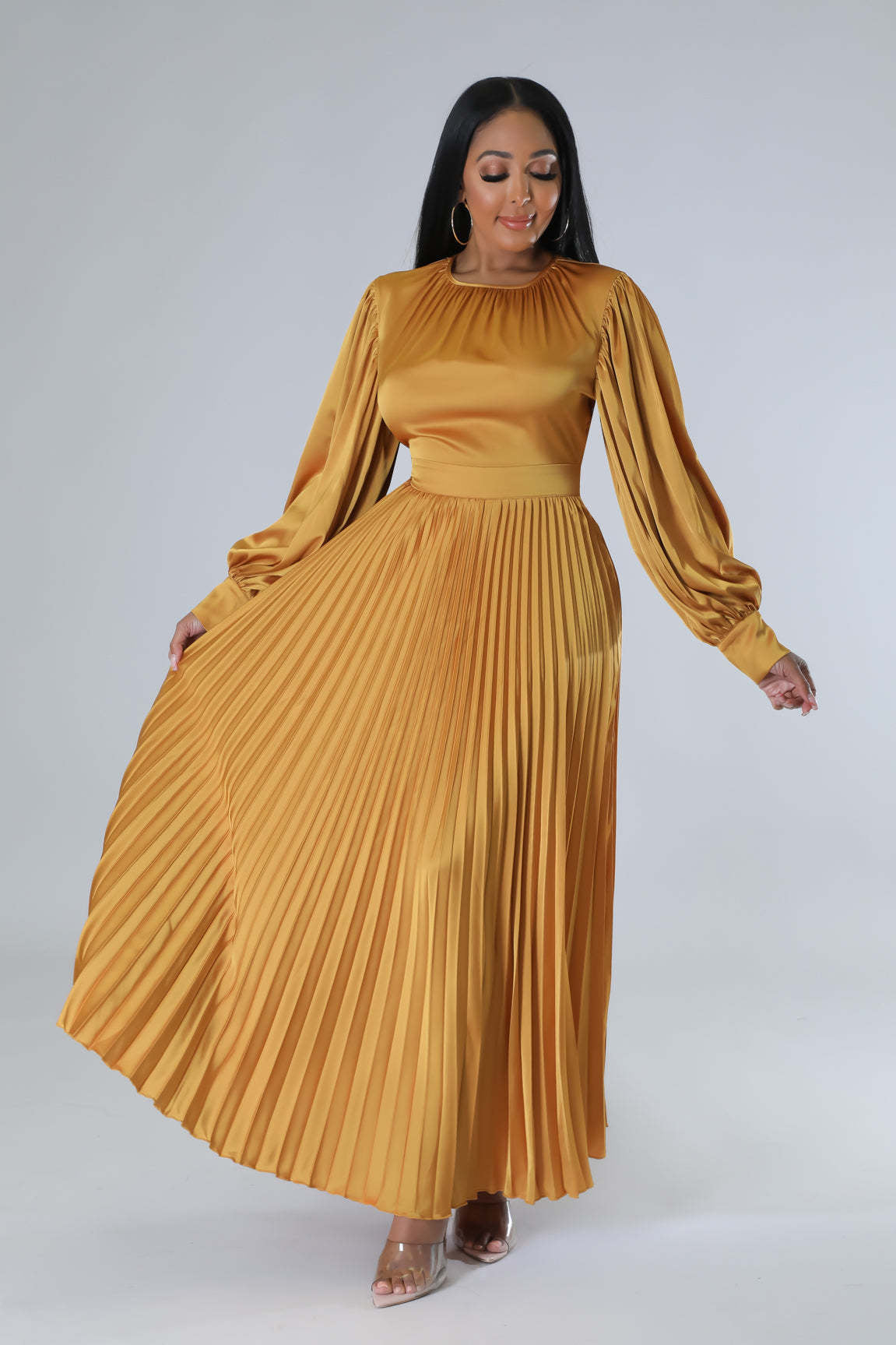 Women's Trendy Casual Pleated Long Dress Dresses