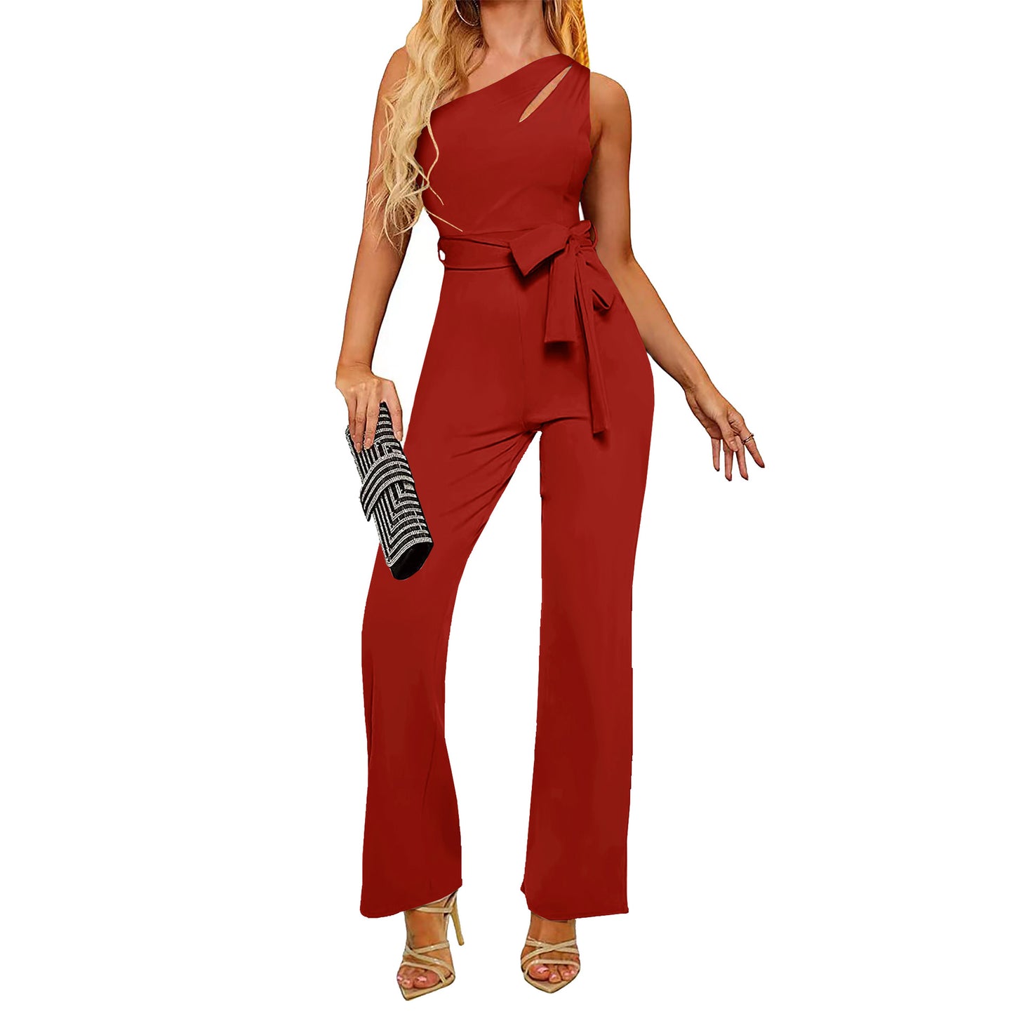 Women's Comfortable Popular Asymmetric Sleeveless Hollow Jumpsuits