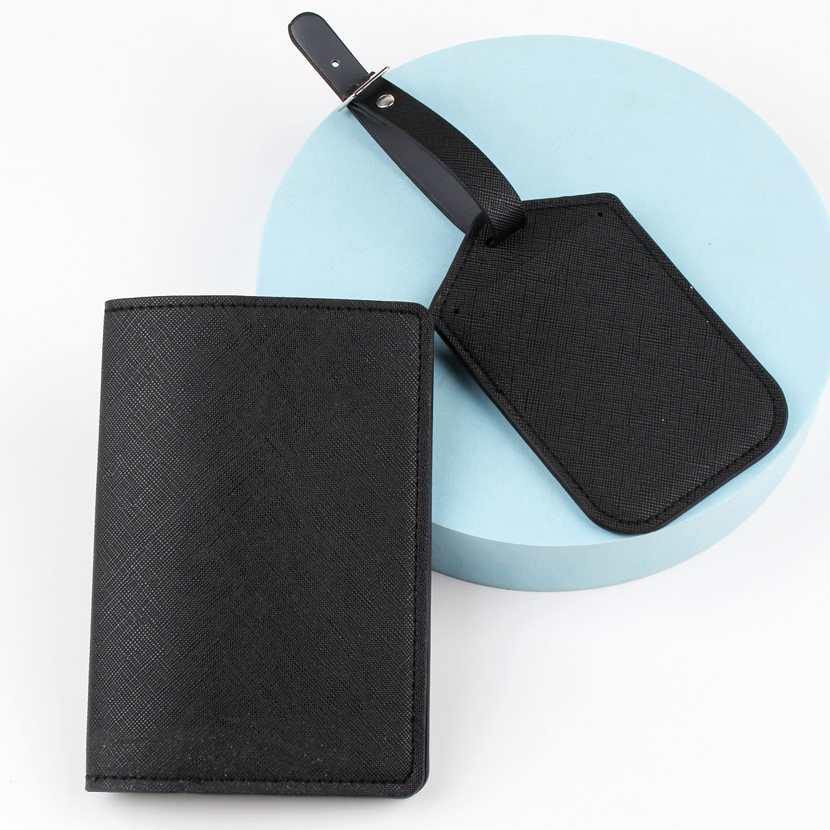 Cross Pattern Leather Solid Color Credentials Id Package