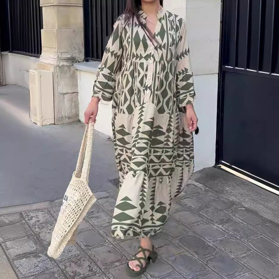 Creative Pretty Women's Printed Shirt Bohemian Skirts