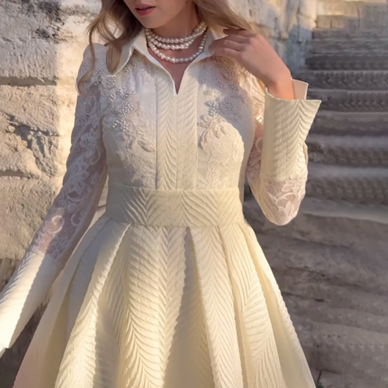 Lace Yarn French Style Retro Long Wedding Dresses