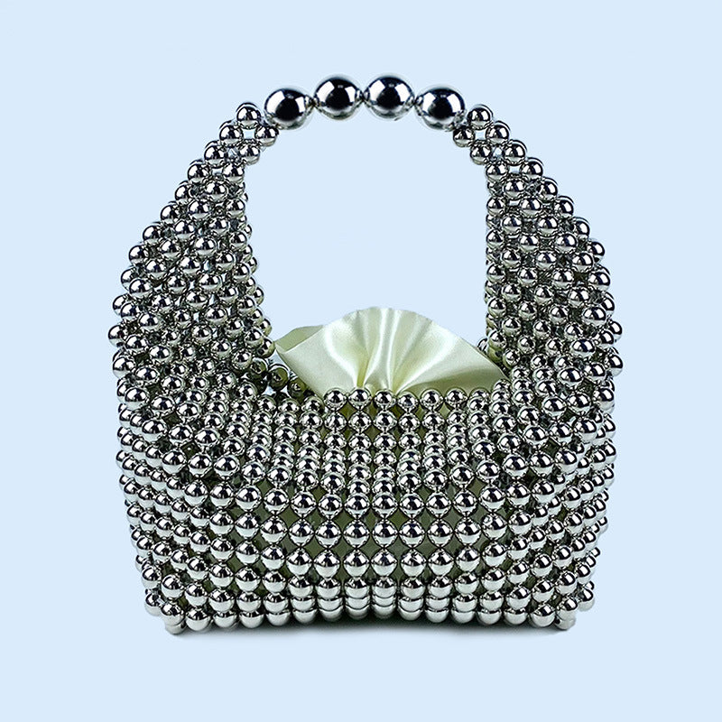 Advanced Texture Handmade Sier Beaded Pillow Handbags