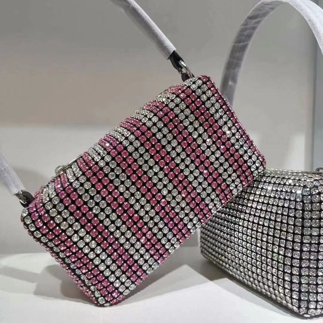 Women's King Diamond Fashion Genuine Leather Small Square Bags