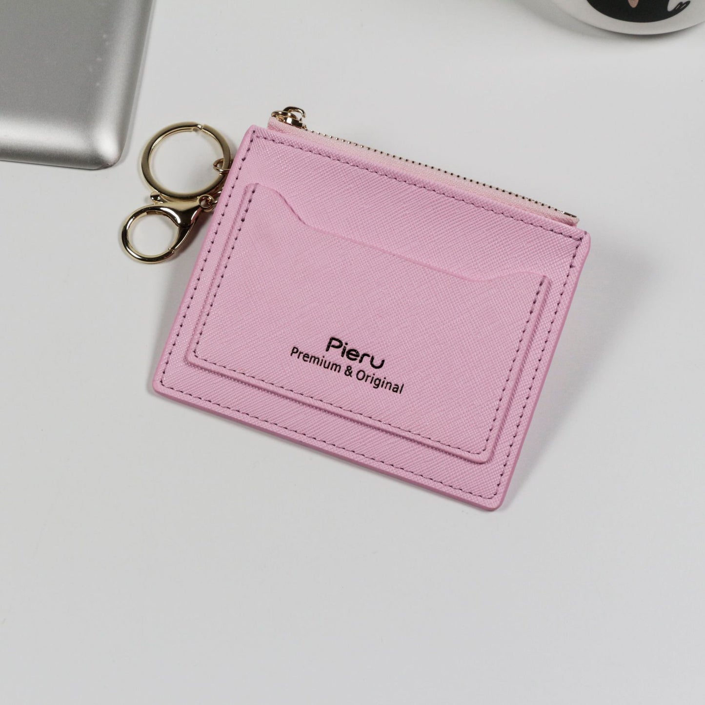 Korean Style Candy Color Simple Zipper Card Holder