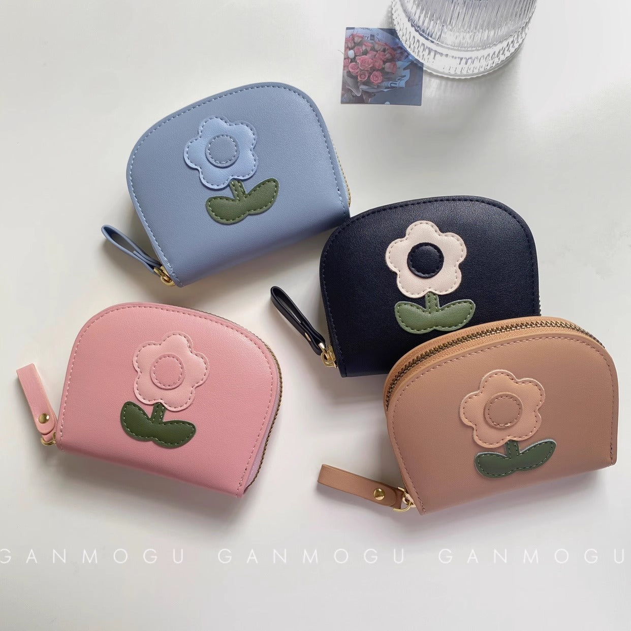 Women's Flower Expanding Cute Compact Portable Hand Card Holder