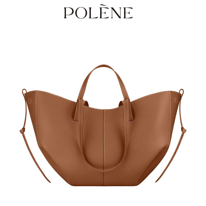 Women's Style Cowhide Large Capacity Totes Pleated Shoulder Bags