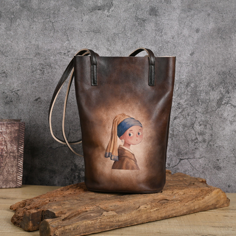 Top Layer Cowhide Idle Style Artistic Crossbody Bags