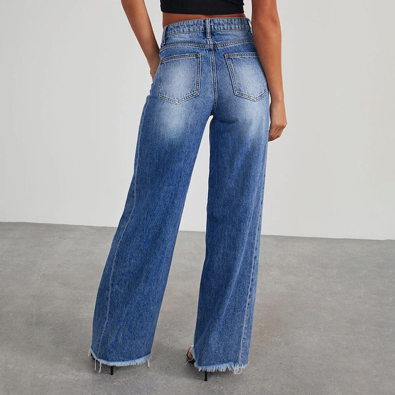 Stylish Women's Denim Washed Blue Stretch Women's Jeans