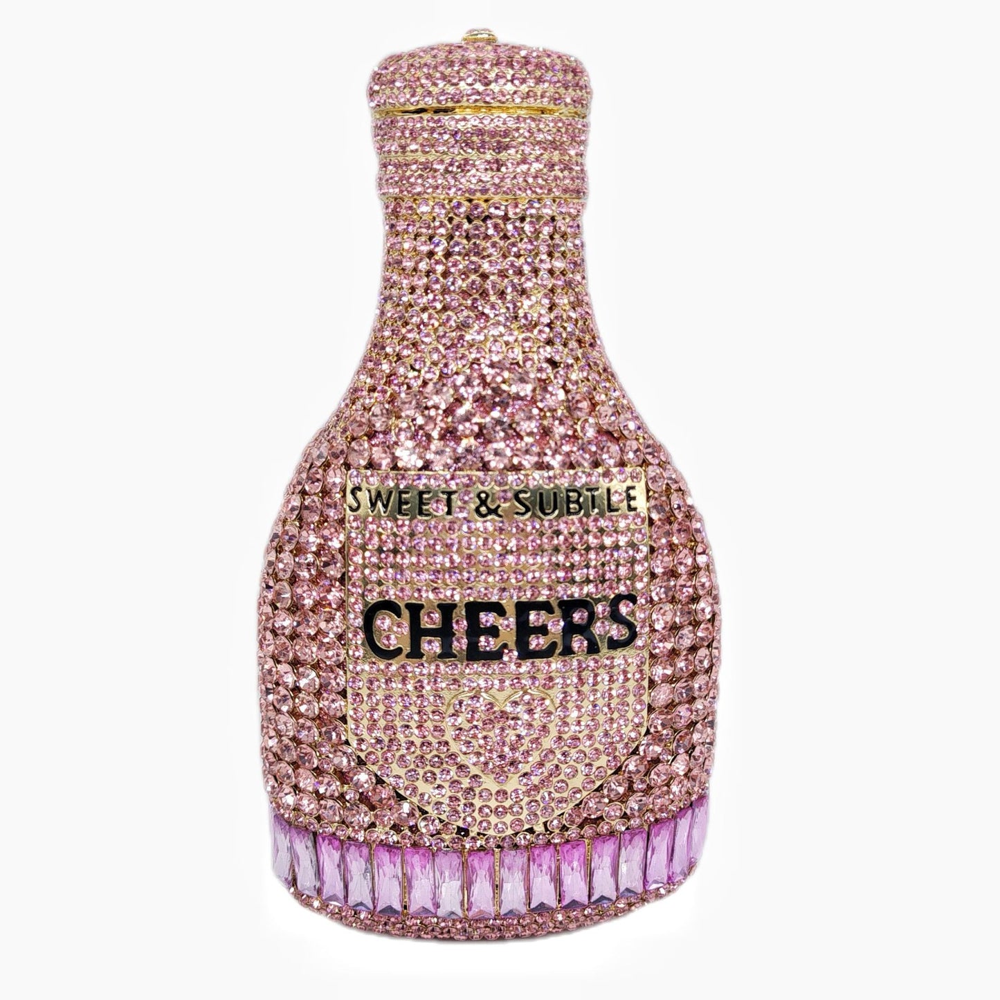 Women's Champagne Bottle Hollow Jeweled Dinner Banquet Evening Bags