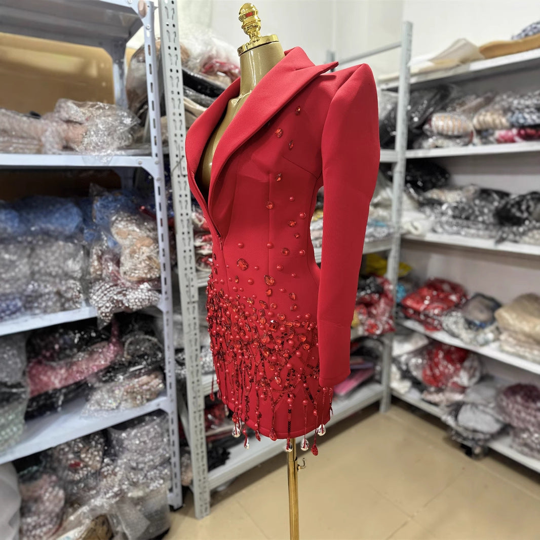 Women's Sexy Summer Wind Lapel Design Business Dresses