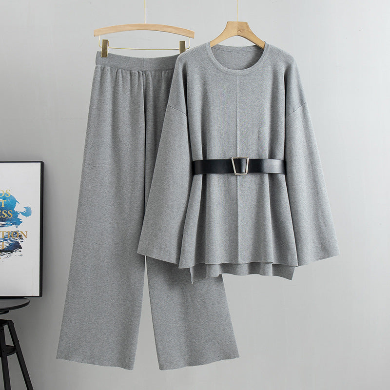 Classy Women's Knitted Loose Temperament Twinset Sweaters