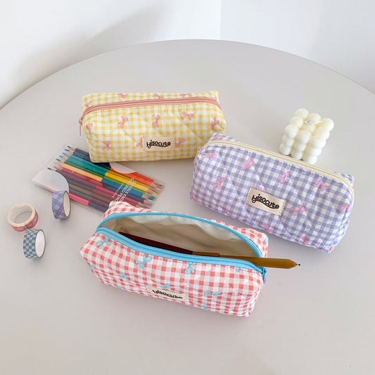 Plaid Simple Good-looking Makeup Brush Assorted Cosmetic Bags