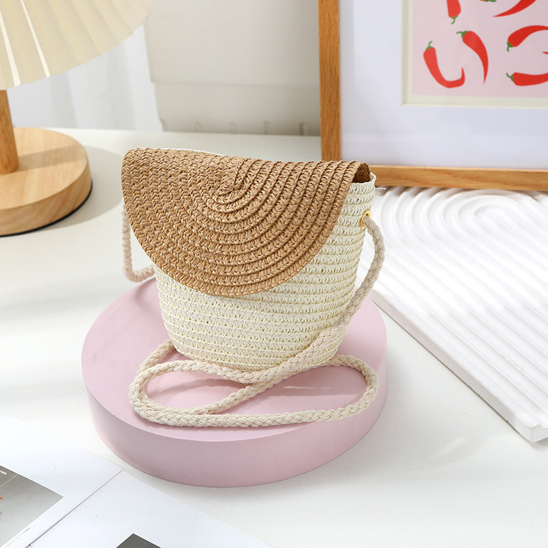 Women's Summer Seaside Holiday Straw Colorful Woven Bags